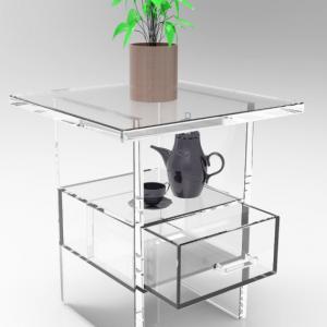 新品设计OEM风格亚克力咖啡茶叶茶水写字台办公桌家具