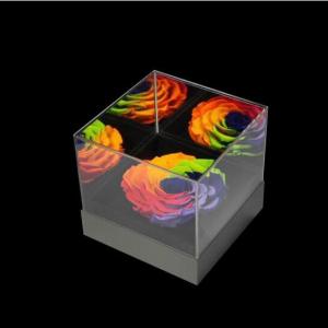热门用品产品亚克力正方形四方形玫瑰花朵花朵鲜花植物盒子