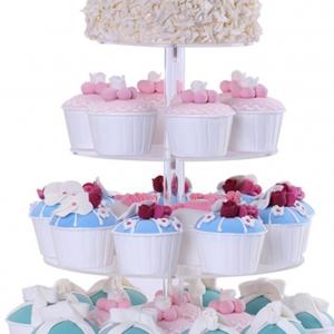 4-层亚克力圆形杯子糕饼蛋糕食物甜点甜食展示架婚礼EOEM