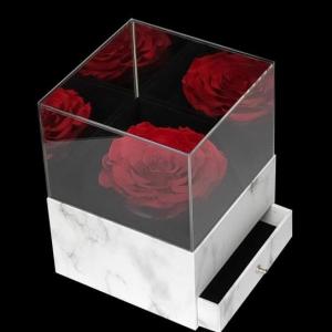 定制设计时尚透明
圆形亚克力花朵鲜花植物盒子