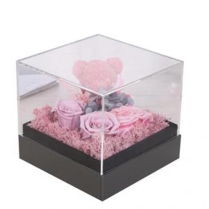 新品设计亚克力正方形四方形玫瑰花朵花朵鲜花植物盒子