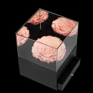 热门出售发光OEM水晶亚克力花朵鲜花植物盒子