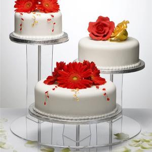 亚克力3层婚礼糕饼蛋糕食物展示架